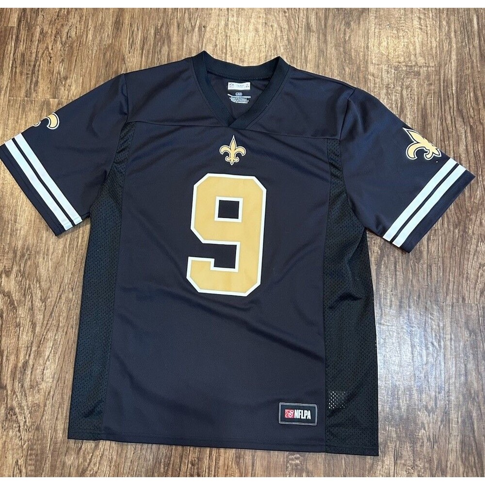 NFL Team Apparel DREW BREES New Orleans Saints Jersey Men’s L #9 Black
